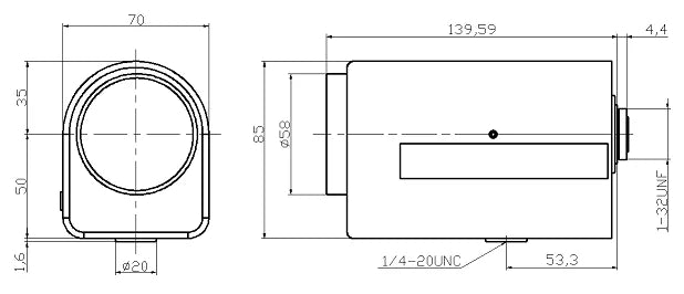 LS-SMZ10120DPIR-2M dimensions (mm)