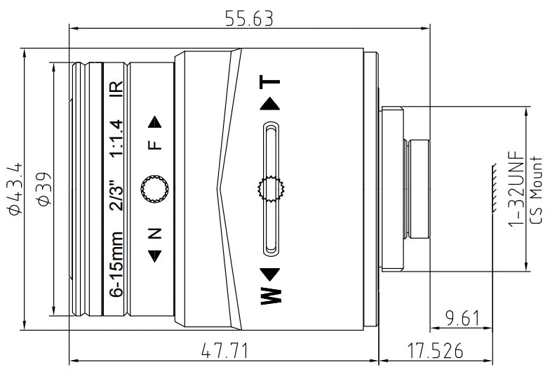 LS-SVD61514IR-3M dimensions (mm)