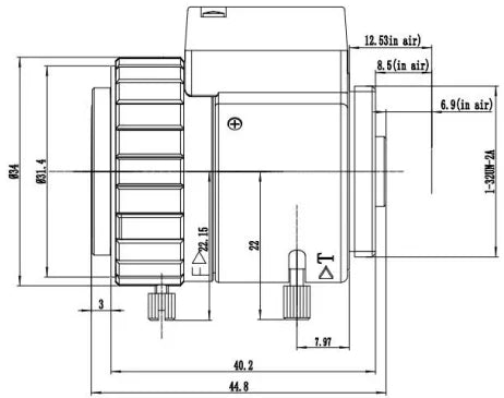 LS-SVD2812IR-4M dimensions (mm)