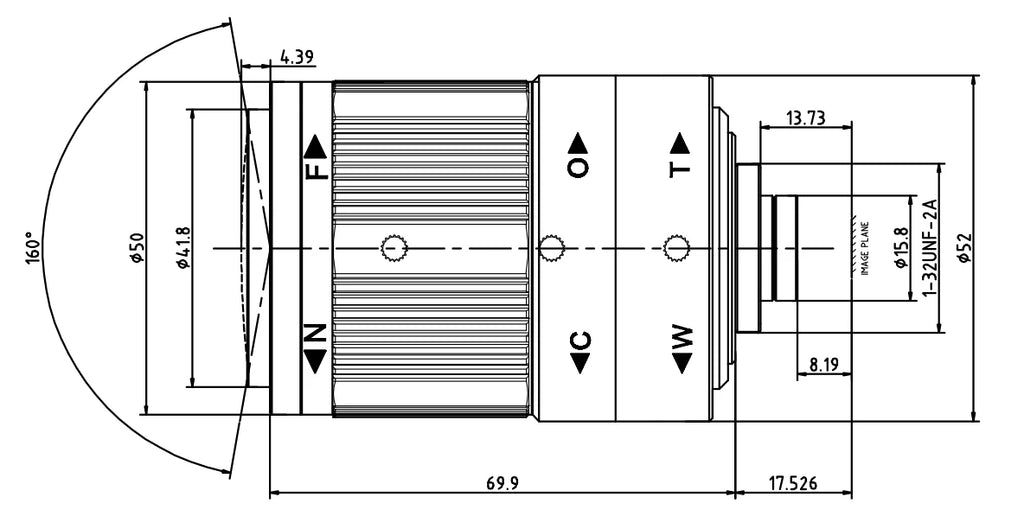 LS-SVM3818XIR-3M dimensions (mm)