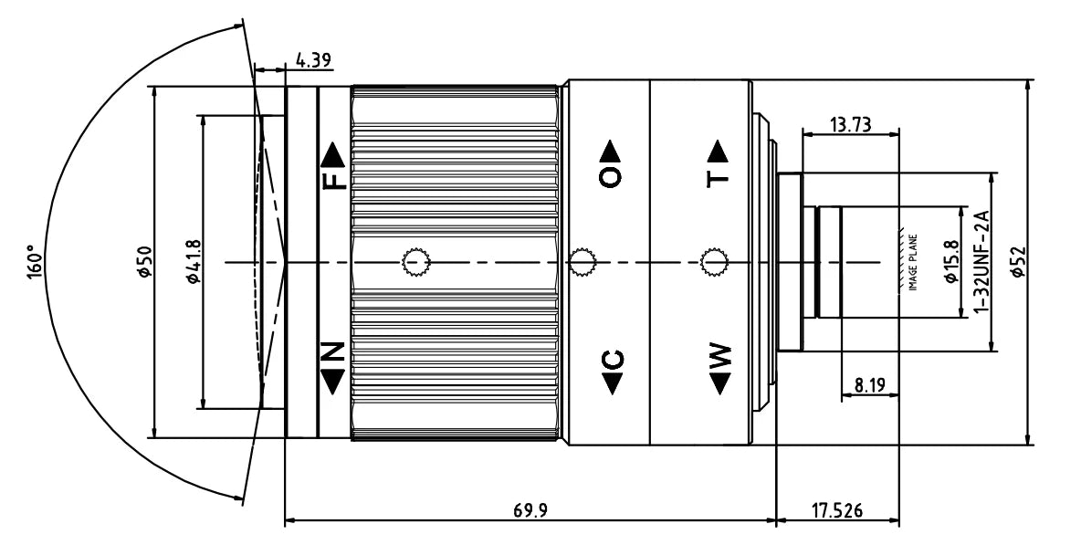 LS-SVM3818XIR-3M dimensions (mm)