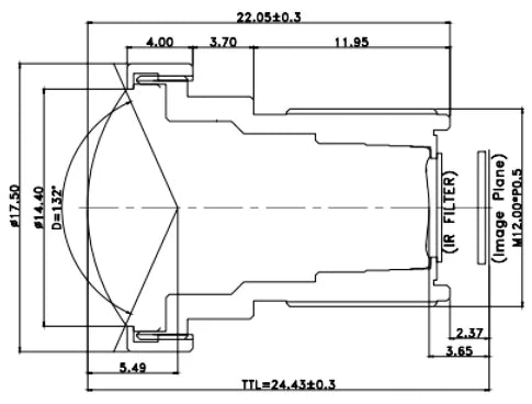 LS-SND2636A1SD-8M dimensions (mm)