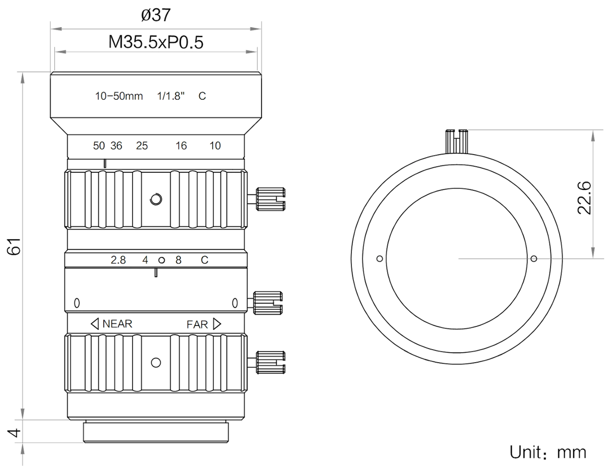 LS-HV1050M-6MP dimensions (mm)