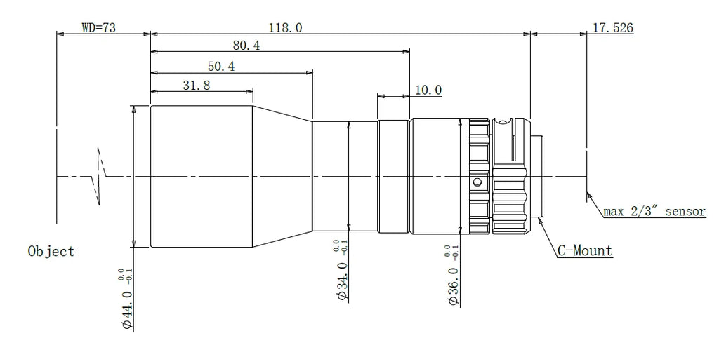 LS-MBT-0438-73 dimensions (mm)