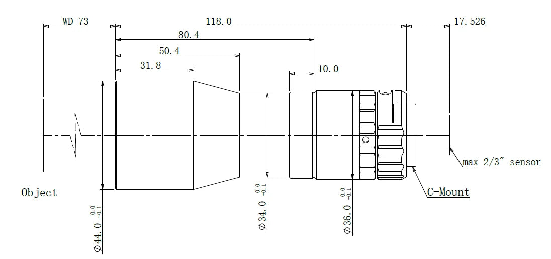 LS-MBT-0438-73 dimensions (mm)