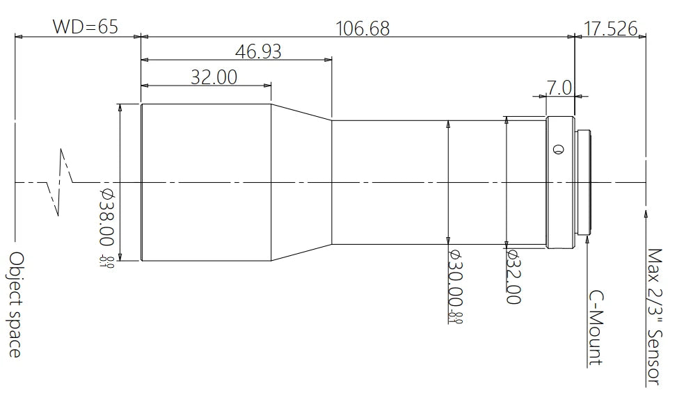 LS-MBT-05-65 dimensions (mm)