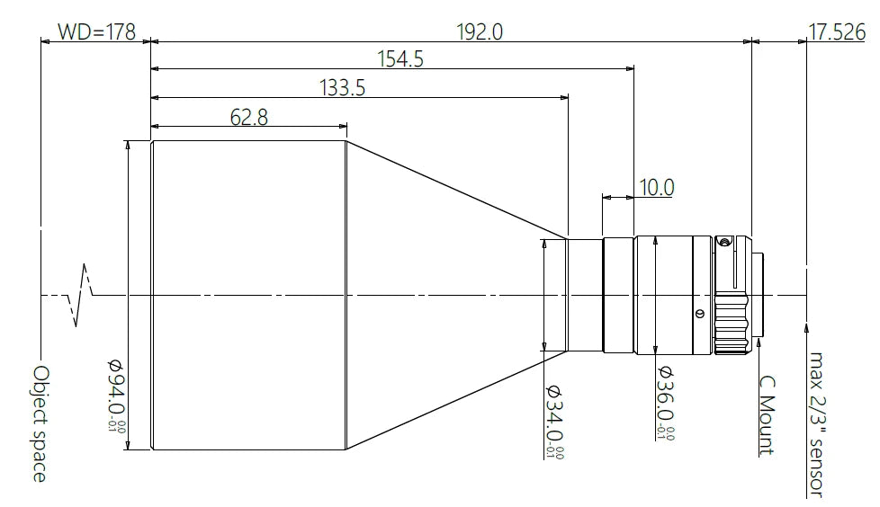 LS-MBT-0158-178 dimensions (mm)