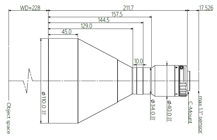 LS-KBT-0230-228 dimensions (mm)