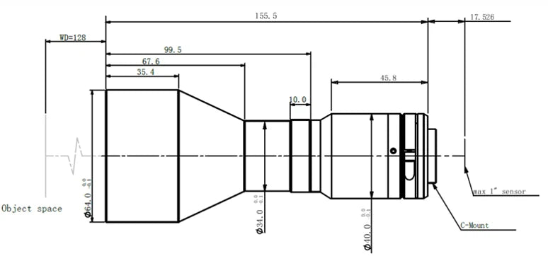 LS-KBT-0346-128 dimensions (mm)