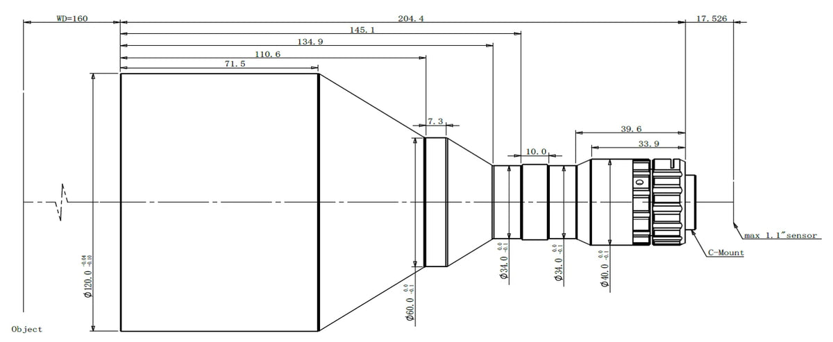 LS-KBT-0175-160 dimensions (mm)