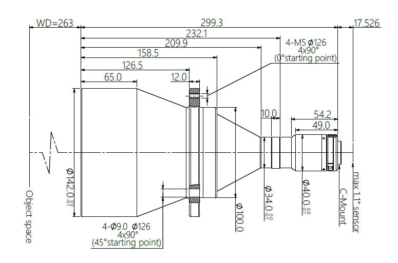 LS-KBT-0167-263 dimensions (mm)