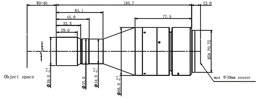 LS-LBT-165-40-M58 dimensions (mm)