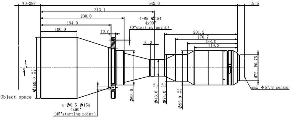 LS-LBT-0497-288-M72-19.5 dimensions (mm)