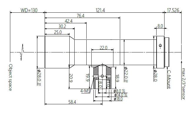 LS-MY-08-130C-MP dimensions (mm)