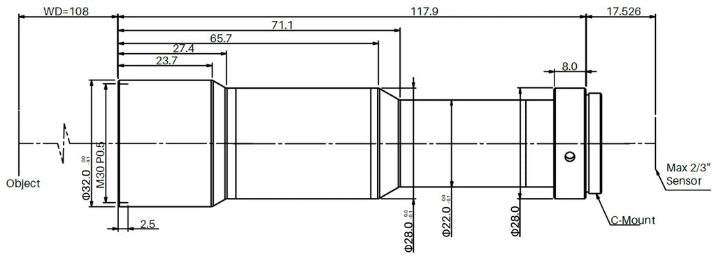LS-MY-3-108 dimensions (mm)