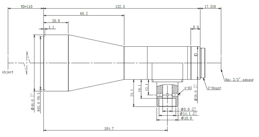 LS-MY-03-110C-V3 dimensions (mm)