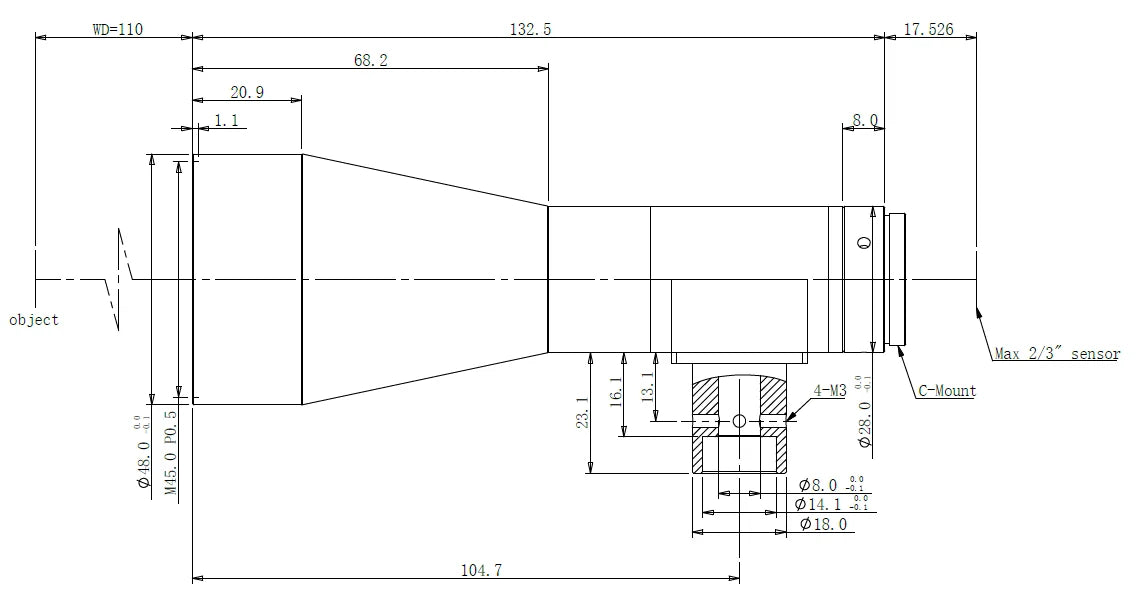 LS-MY-03-110C-V3 dimensions (mm)