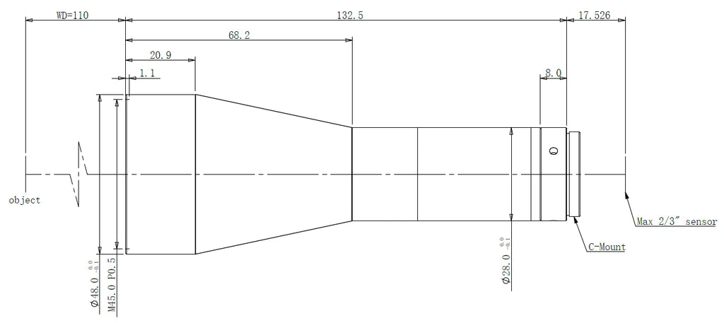 LS-MY-03-110-V3 dimensions (mm)