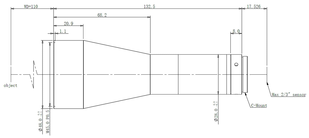 LS-MY-03-110-V3 dimensions (mm)