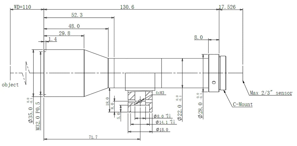 LS-MY-05-110C-V3 dimensions (mm)