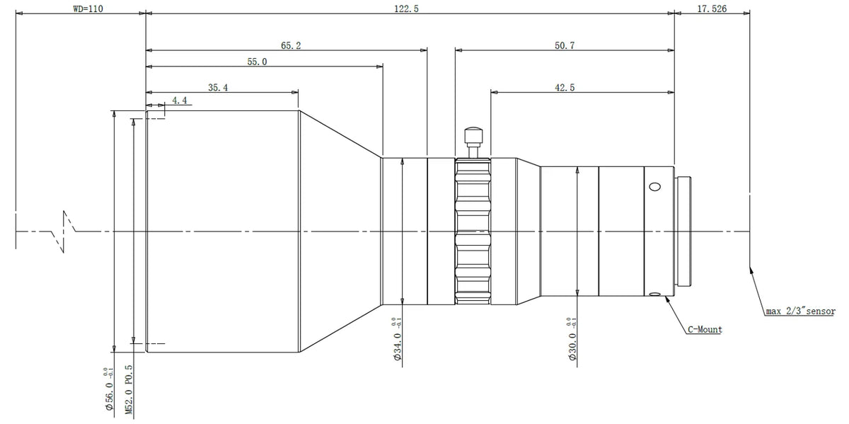 LS-MT-03-110 dimensions (mm)