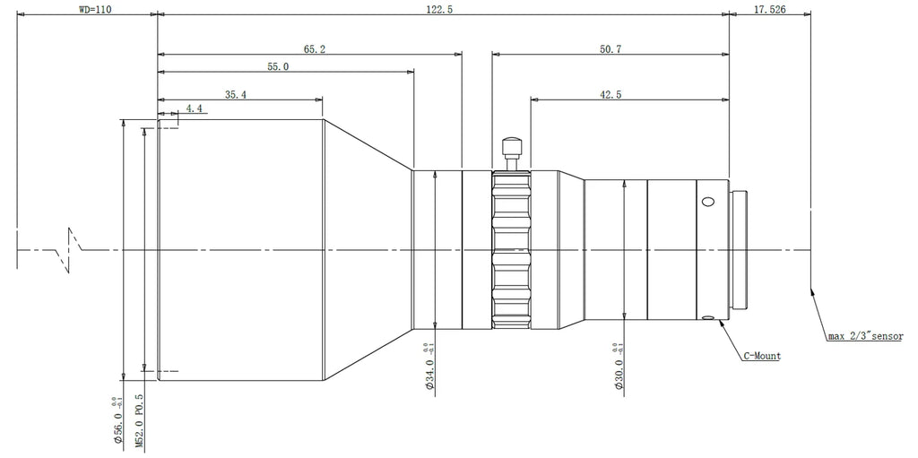 LS-MT-03-110-G dimensions (mm)