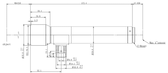 LS-KY-2-210C dimensions (mm)