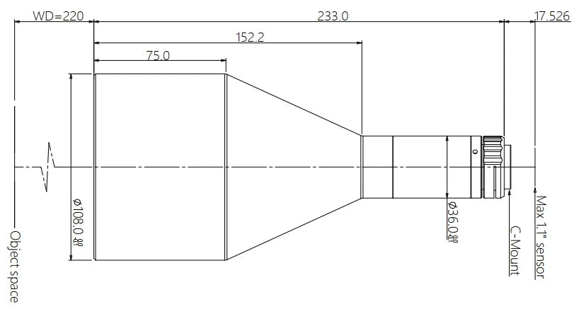 LS-KT-023-220 dimensions (mm)