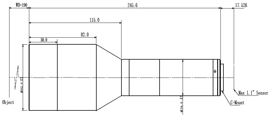 LS-KT-055-190 dimensions (mm)