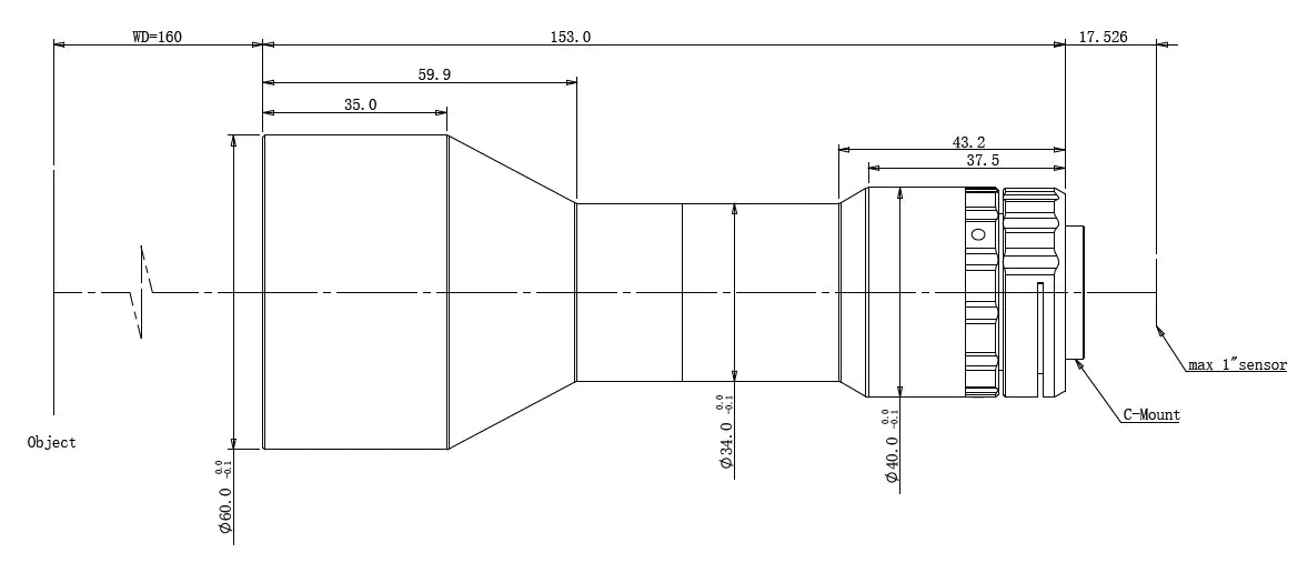 LS-KT-035-160 dimensions (mm)