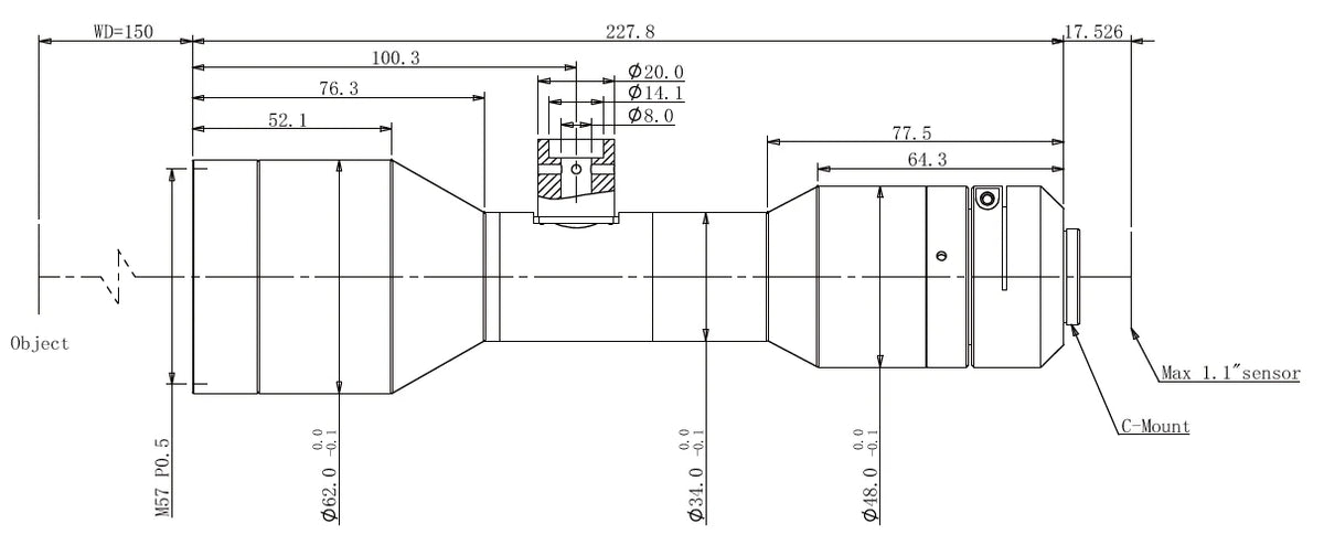 LS-KT-063-150C dimensions (mm)