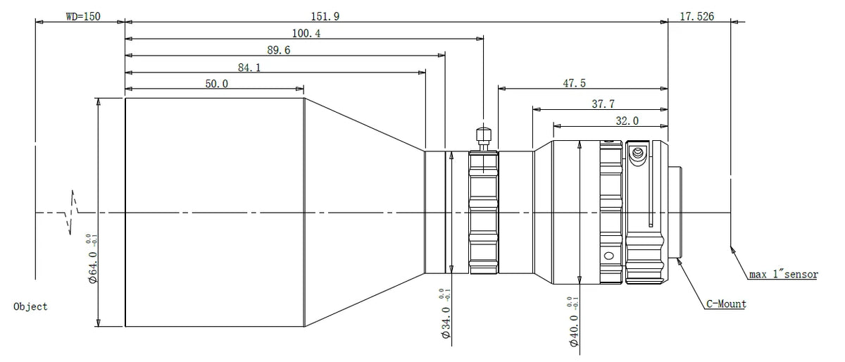 LS-KT-04-150-G dimensions (mm)