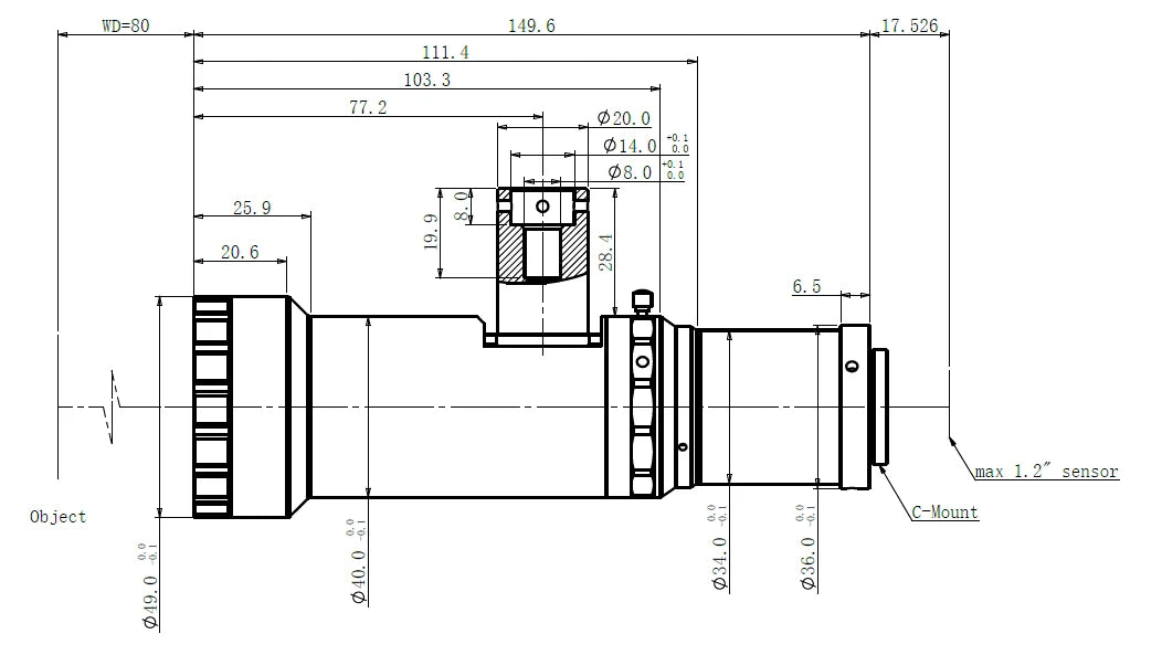 LS-KT-1-80C-G dimensions (mm)