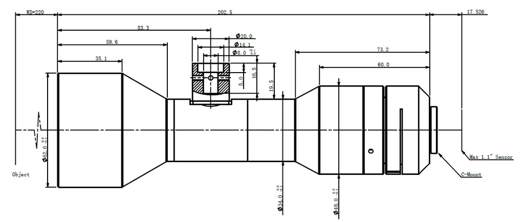 LS-KT-05-220C dimensions (mm)