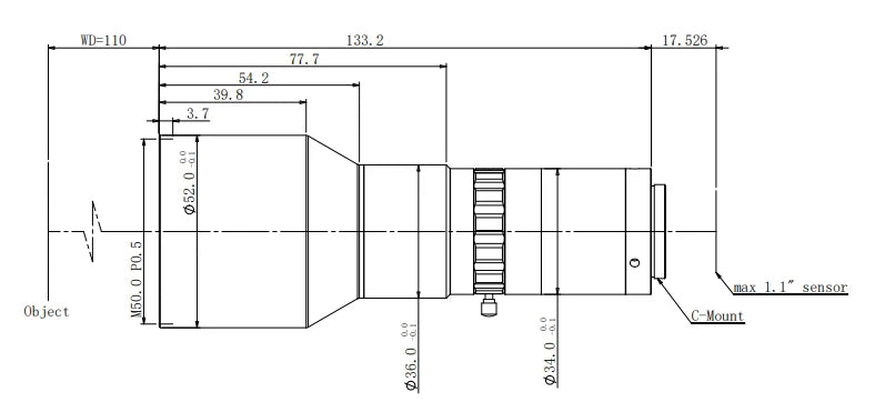 LS-KT-05-110-V3-G dimensions (mm)