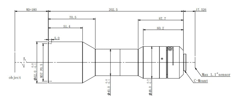 LS-KT-05-180 dimensions (mm)