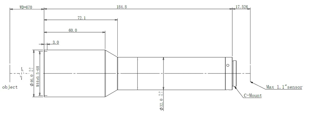 LS-KS-04-670 dimensions (mm)