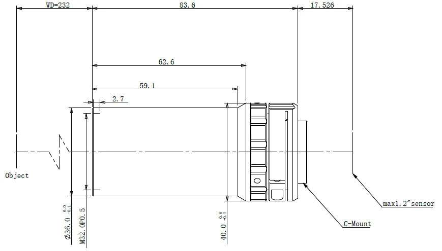 LS-KS-035-232 dimensions (mm)