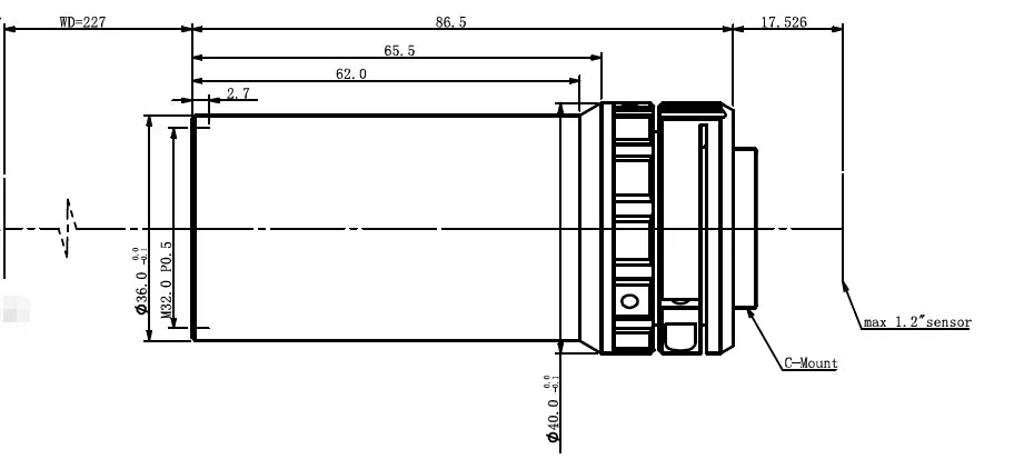 LS-KS-04-227 dimensions (mm)