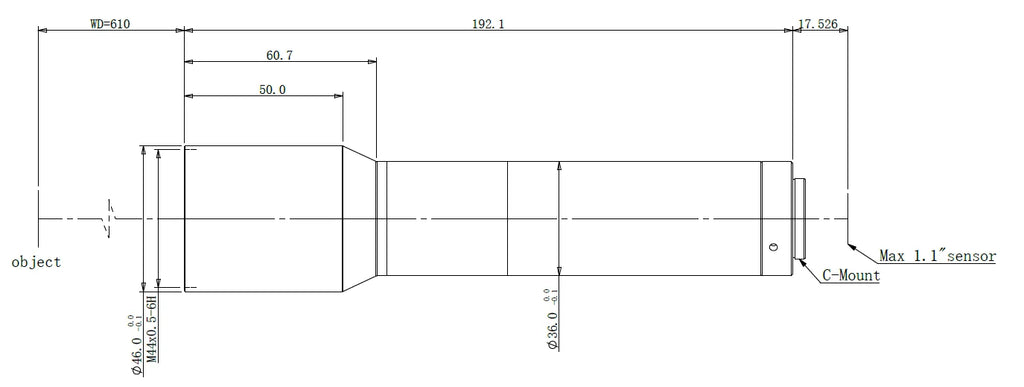 LS-KS-045-610 dimensions (mm)