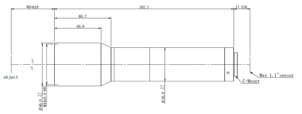 LS-KS-045-610 dimensions (mm)