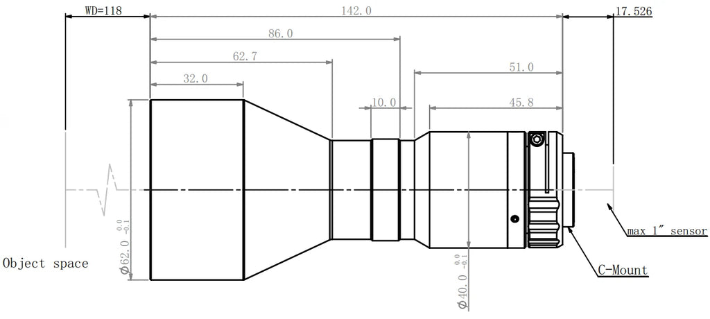 LS-KBT-0395-118 dimensions (mm)