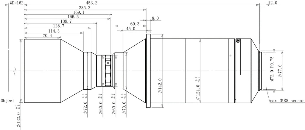 LS-LBT-1-162-G-M72 dimensions (mm)