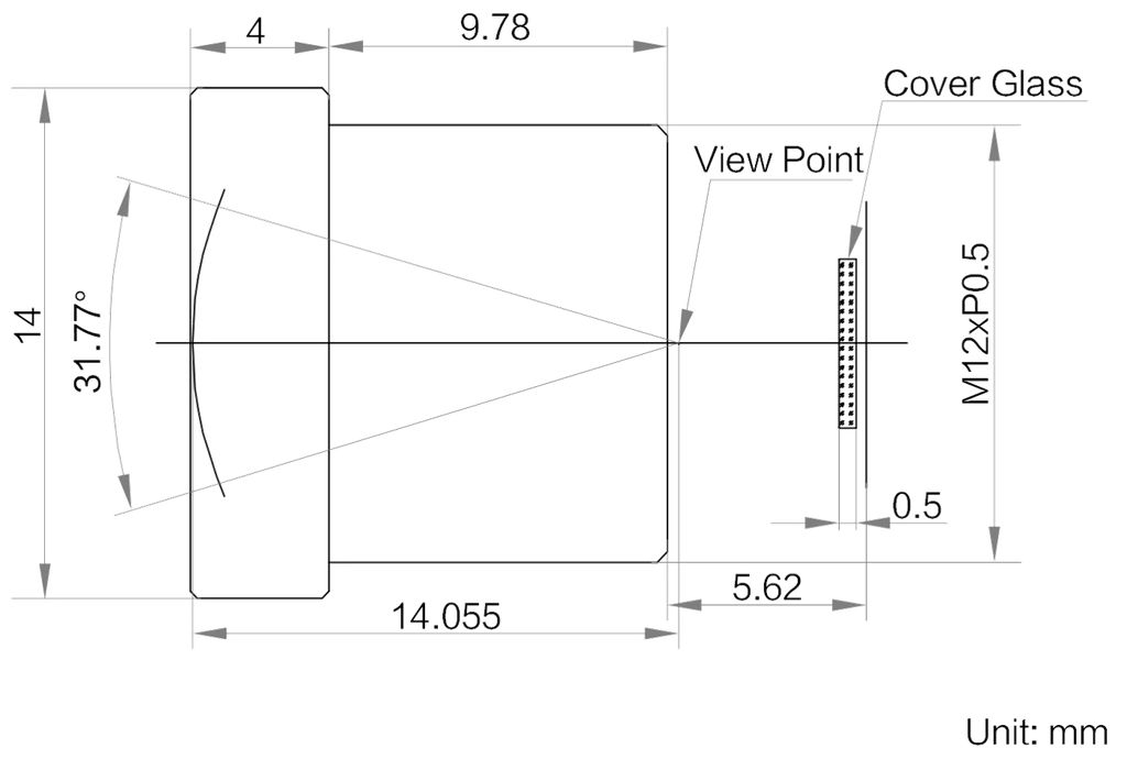 LS-HF1628-05S dimensions (mm)