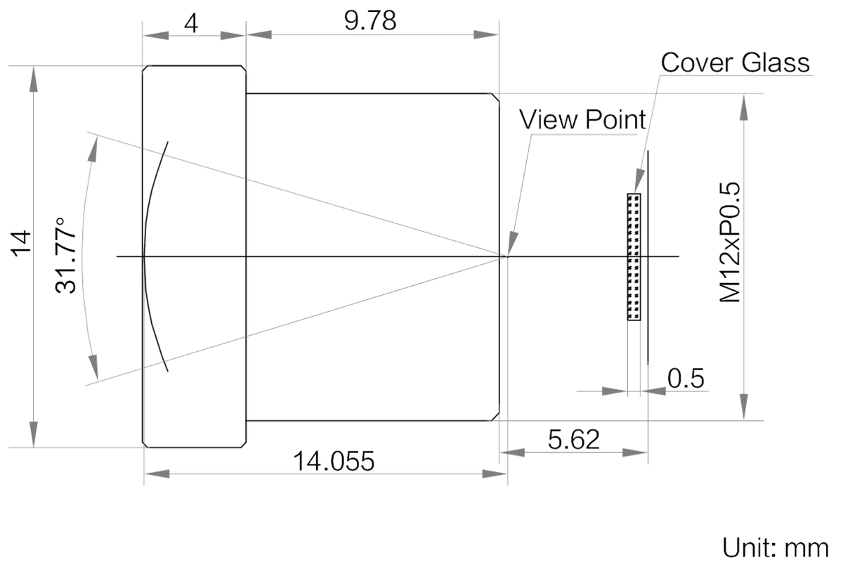 LS-HF1628-05S dimensions (mm)
