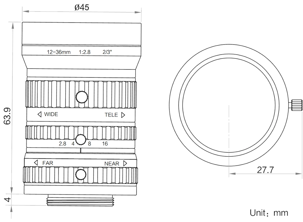 LS-MV1236M-5MP dimensions (mm)