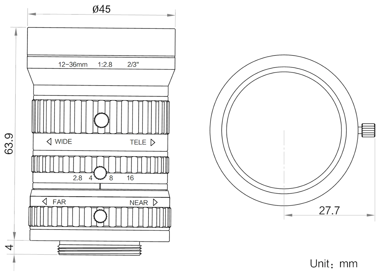 LS-MV1236M-5MP dimensions (mm)