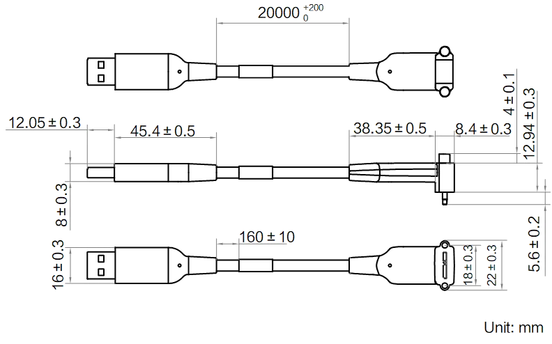 LS-ACU3-MBMS-DOWN-AM-SF-20M dimensions (mm)
