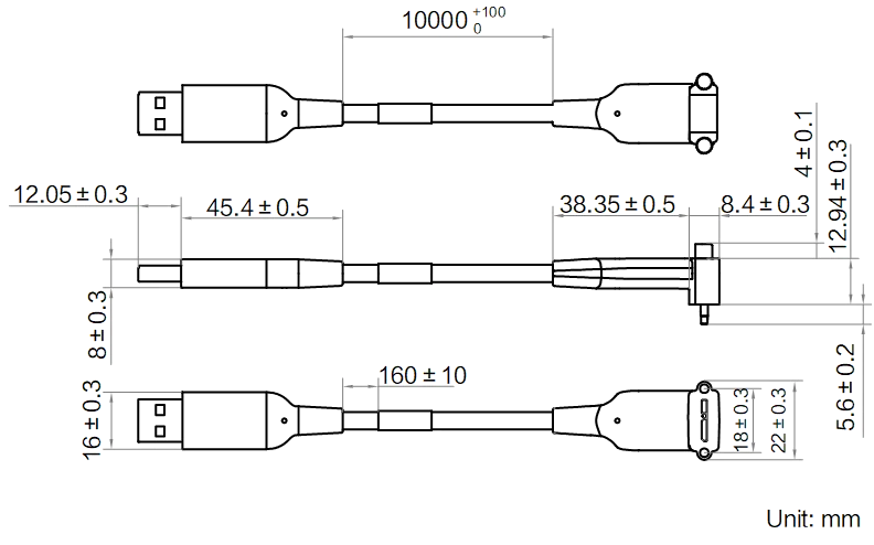 LS-ACU3-MBMS-DOWN-AM-SF-10M dimensions (mm)