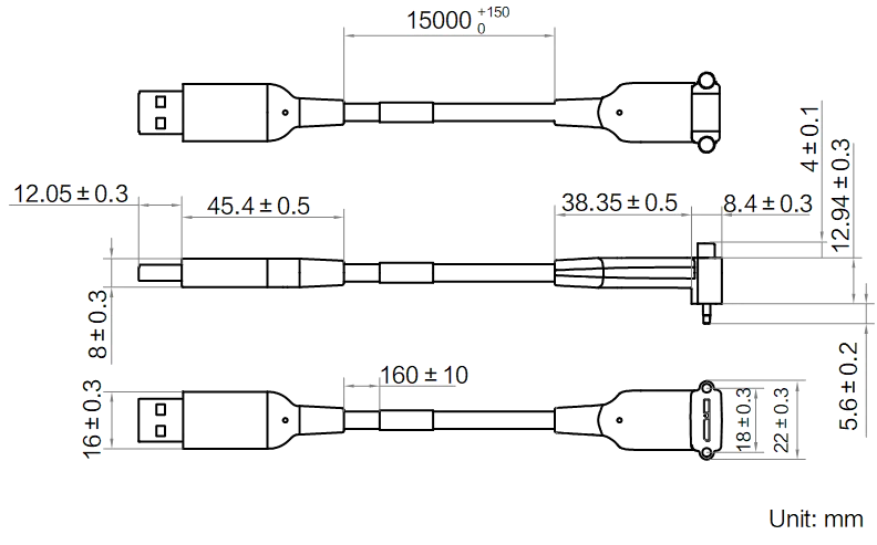 LS-ACU3-MBMS-DOWN-AM-SF-15M dimensions (mm)